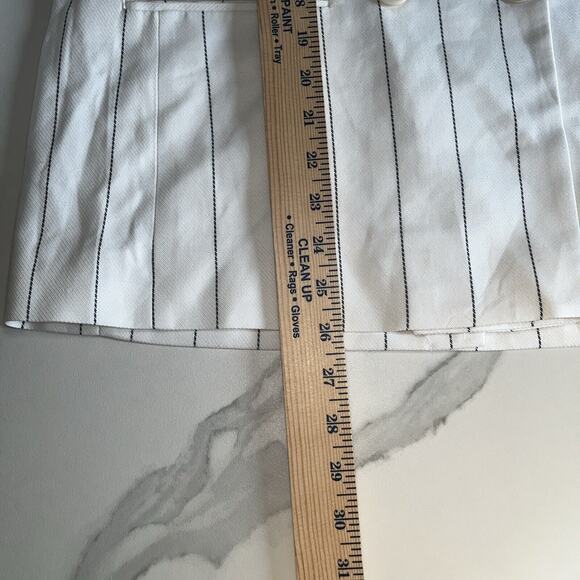 NEW EXPRESS $198 White Black Stripe Linen Blend Double Breasted Blazer Size XS - Picture 5 of 13